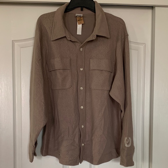 PINK Victoria's Secret Tops - NWT PINK Victoria's Secret Taupe Shirt Jacket